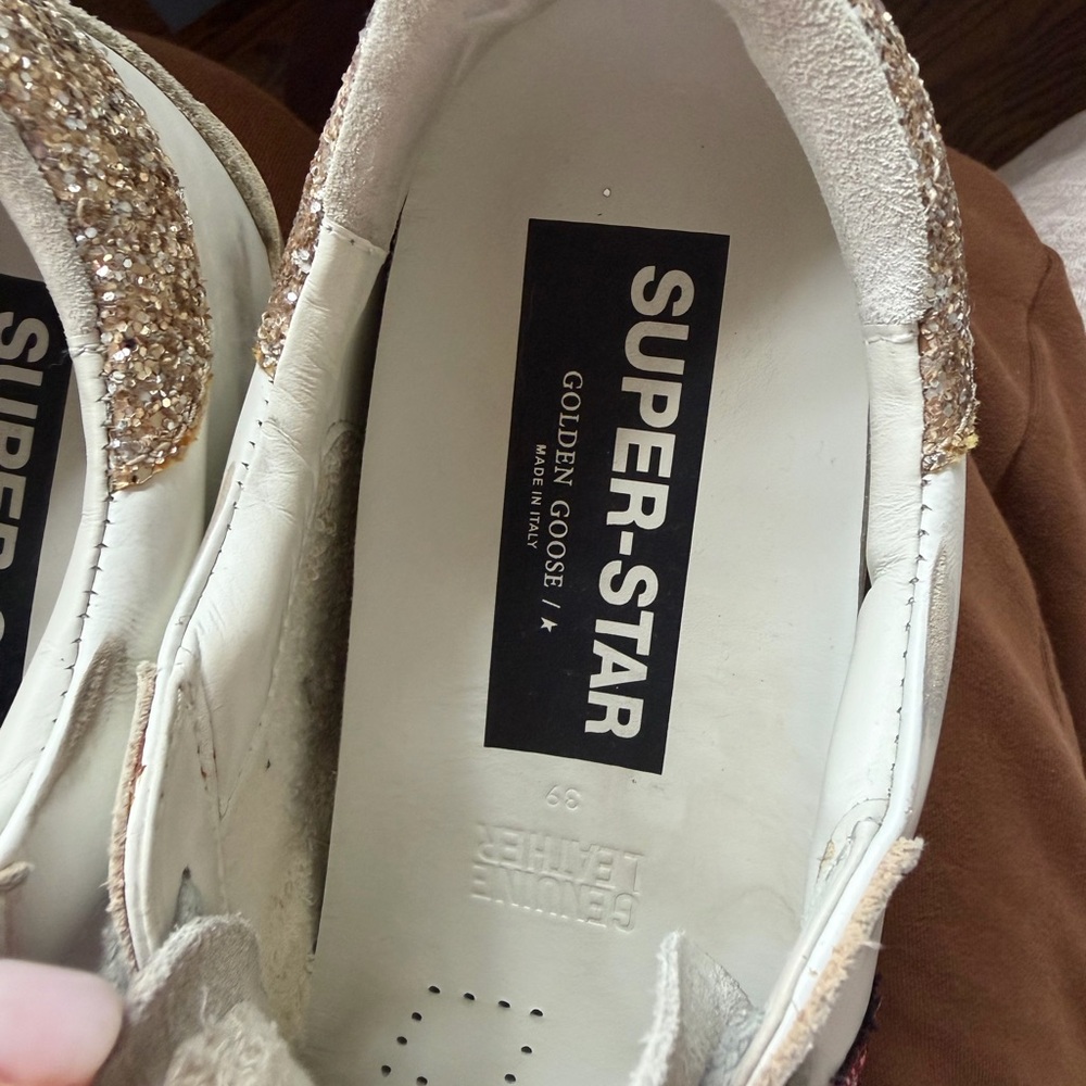 Golden Goose Super Star Red Glitter Star Sneakers - Picture 6 of 11
